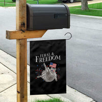 Funny Feral And Free Garden Flag 4th of July Patriotic Raccoon With American Flag - Wonder Print Shop