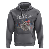 Funny Feral And Free Hoodie 4th of July Patriotic Raccoon With American Flag - Wonder Print Shop