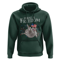 Funny Feral And Free Hoodie 4th of July Patriotic Raccoon With American Flag - Wonder Print Shop