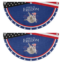 Funny Feral And Free Patriotic Fan Flag 4th of July Raccoon With American Flag
