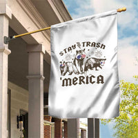 Funny Stay Trash Merica Garden Flag 4th Of July Racoon Opossum Badger - Wonder Print Shop