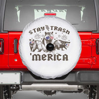 Funny Stay Trash Merica Spare Tire Cover 4th Of July Racoon Opossum Badger - Wonder Print Shop