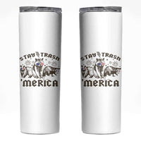Funny Stay Trash Merica Skinny Tumbler 4th Of July Racoon Opossum Badger - Wonder Print Shop