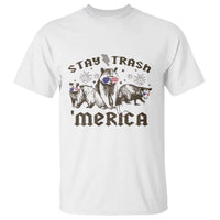 Funny Stay Trash Merica T Shirt 4th Of July Racoon Opossum Badger - Wonder Print Shop