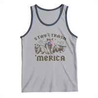 Funny Stay Trash Merica Tank Top 4th Of July Racoon Opossum Badger - Wonder Print Shop