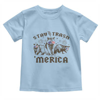 Funny Stay Trash Merica Toddler T Shirt 4th Of July Racoon Opossum Badger - Wonder Print Shop