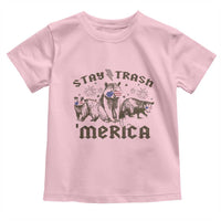Funny Stay Trash Merica Toddler T Shirt 4th Of July Racoon Opossum Badger - Wonder Print Shop