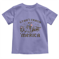 Funny Stay Trash Merica Toddler T Shirt 4th Of July Racoon Opossum Badger - Wonder Print Shop