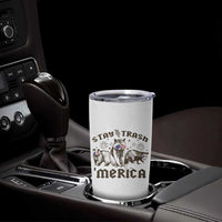 Funny Stay Trash Merica Tumbler Cup 4th Of July Racoon Opossum Badger - Wonder Print Shop