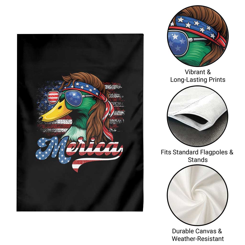 Funny Duck Merica Garden Flag 4th Of July American Flag Patriotic Hunting - Wonder Print Shop