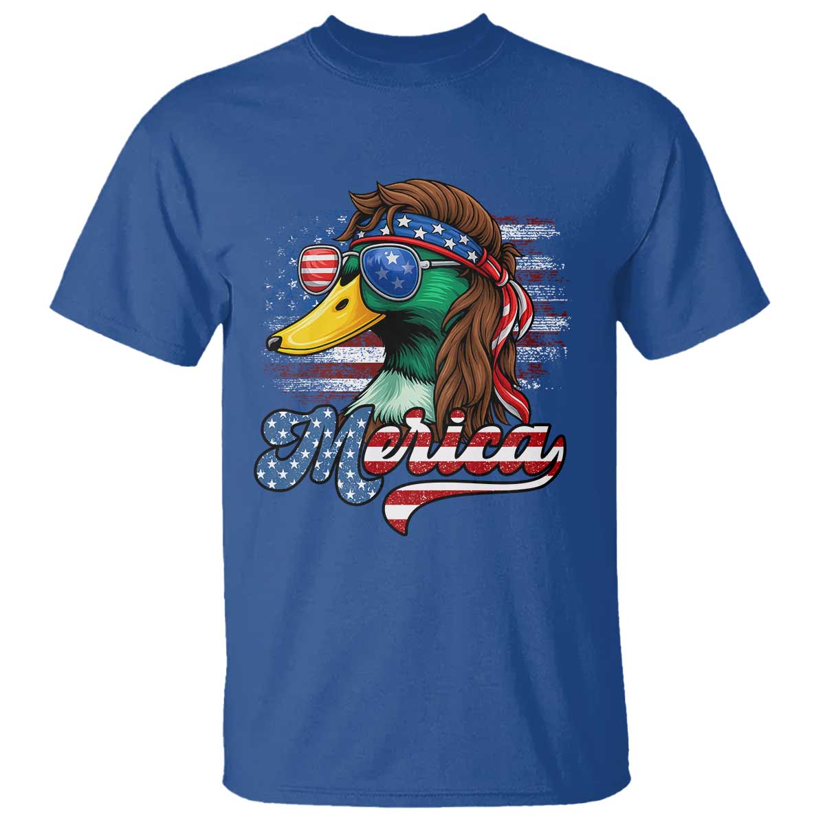 Funny Duck Merica T Shirt 4th Of July American Flag Patriotic Hunting - Wonder Print Shop