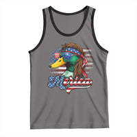 Funny Duck Merica Tank Top 4th Of July American Flag Patriotic Hunting - Wonder Print Shop