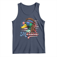 Funny Duck Merica Tank Top 4th Of July American Flag Patriotic Hunting - Wonder Print Shop