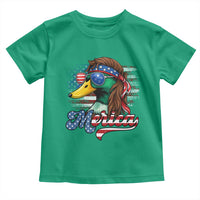 Funny Duck Merica Toddler T Shirt 4th Of July American Flag Patriotic Hunting - Wonder Print Shop