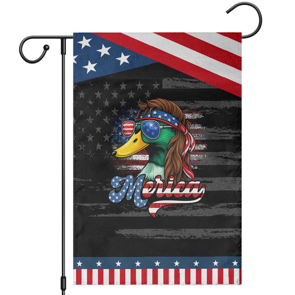 Funny Duck Merica Garden Flag 4th Of July American Flag Patriotic Hunting