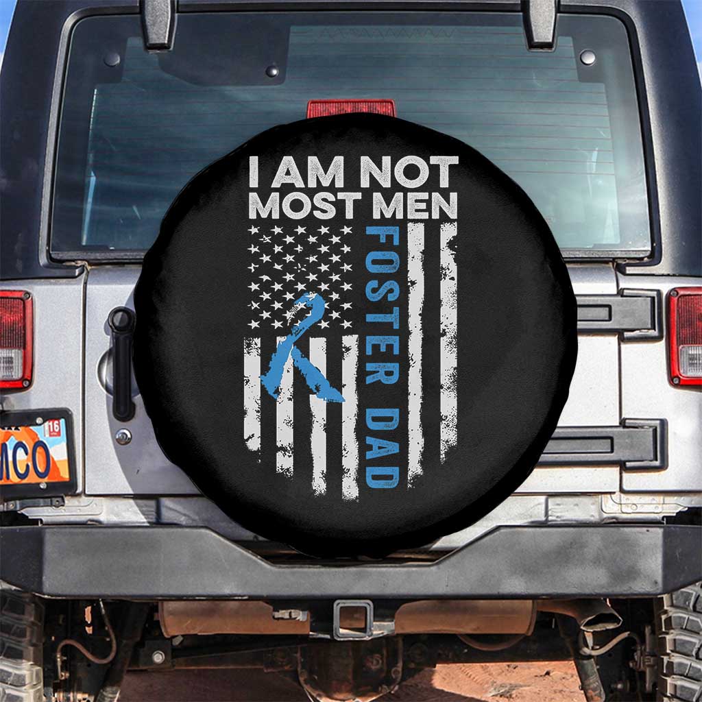 Funny Foster Parent Foster Dad Spare Tire Cover I Am Not Most Men American Flag