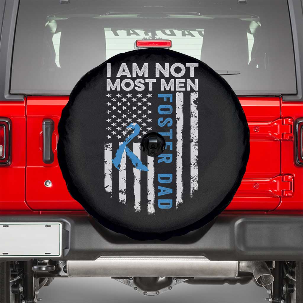 Funny Foster Parent Foster Dad Spare Tire Cover I Am Not Most Men American Flag