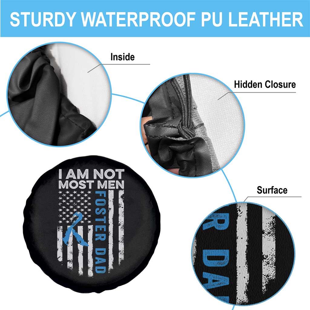 Funny Foster Parent Foster Dad Spare Tire Cover I Am Not Most Men American Flag