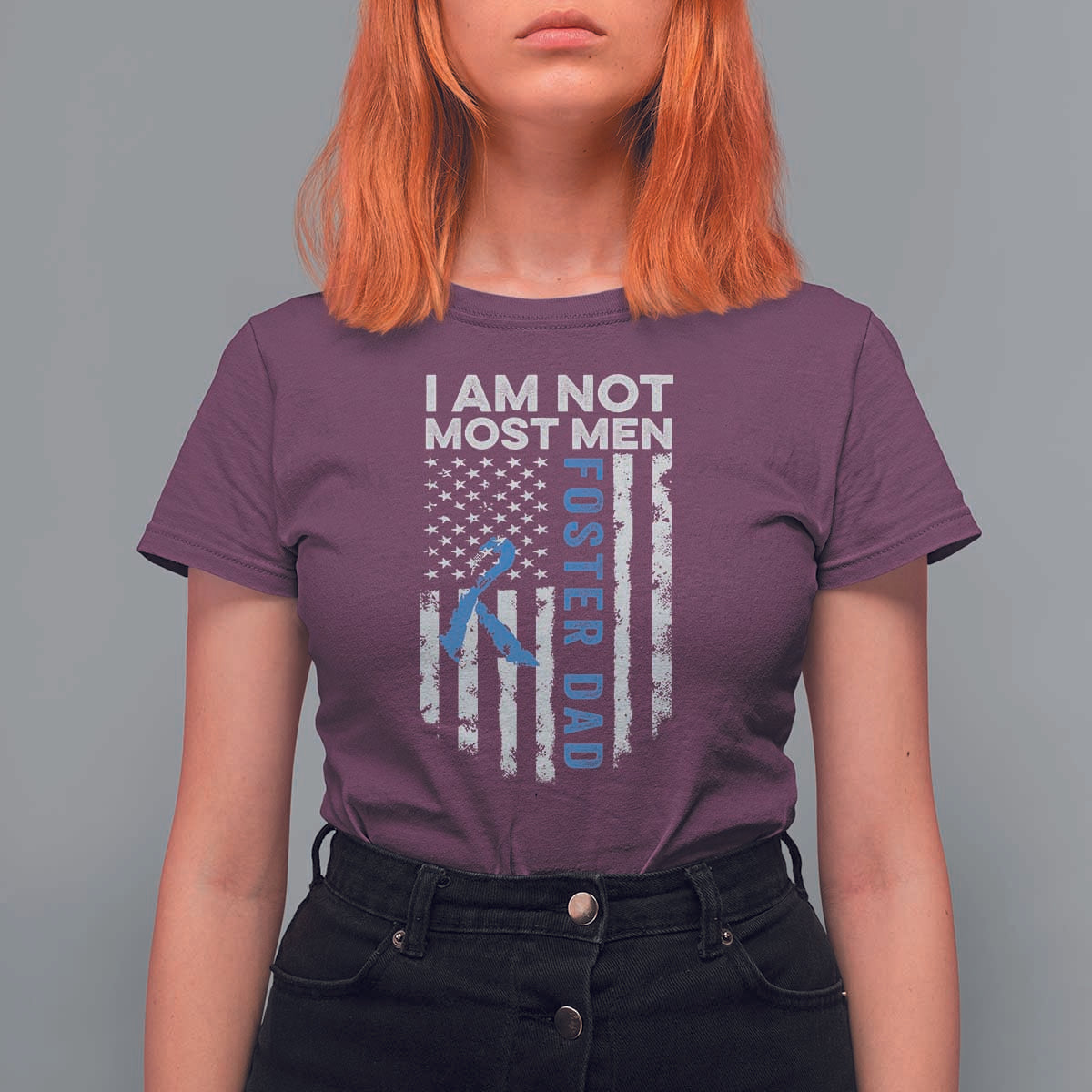 Funny Foster Parent Foster Dad T Shirt For Women I Am Not Most Men American Flag