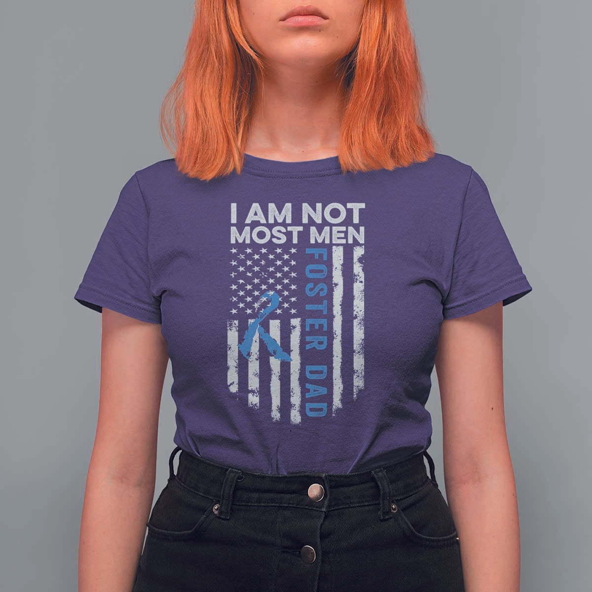 Funny Foster Parent Foster Dad T Shirt For Women I Am Not Most Men American Flag
