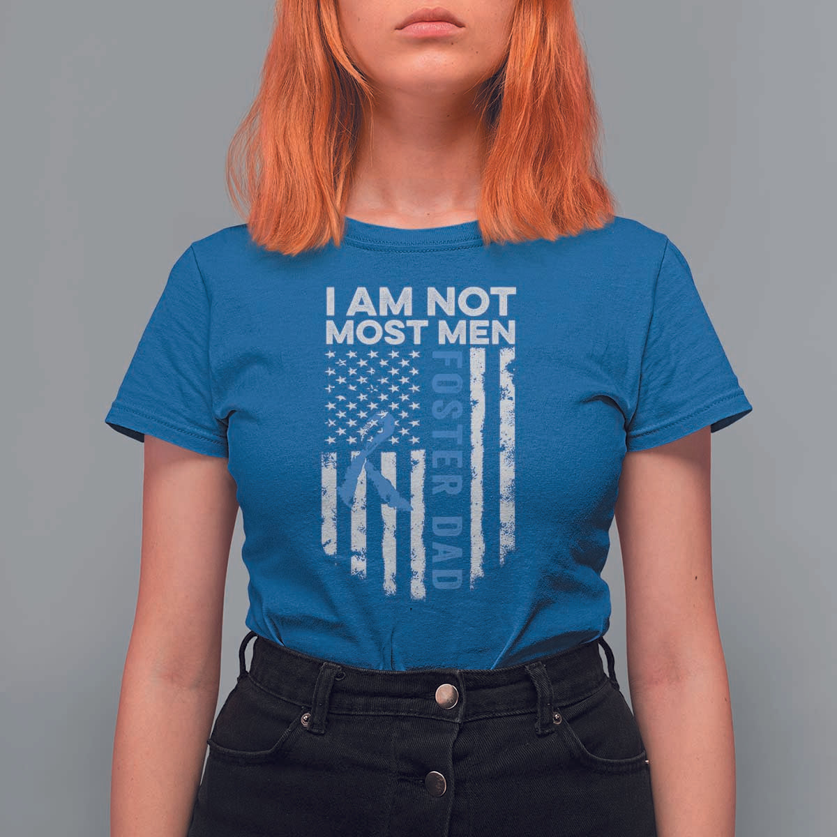 Funny Foster Parent Foster Dad T Shirt For Women I Am Not Most Men American Flag