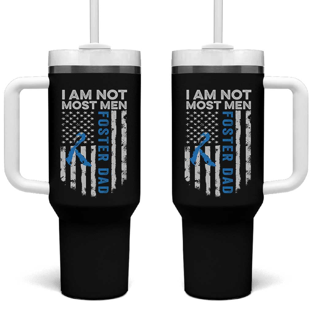 Funny Foster Parent Foster Dad Tumbler With Handle I Am Not Most Men American Flag