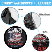 God Bless America 250 Years 1776 2026 Spare Tire Cover Christian Cross Eagle American Flag