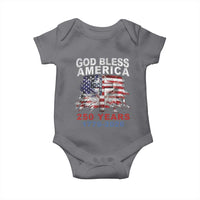 God Bless America 250 Years 1776 2026 Baby Onesie Christian Cross Eagle American Flag