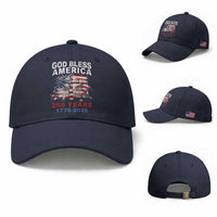 God Bless America 250 Years 1776 2026 Baseball Cap Christian Cross Eagle American Flag
