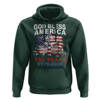 God Bless America 250 Years 1776 2026 Hoodie Christian Cross Eagle American Flag