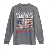 God Bless America 250 Years 1776 2026 Long Sleeve Shirt Christian Cross Eagle American Flag