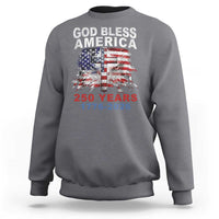 God Bless America 250 Years 1776 2026 Sweatshirt Christian Cross Eagle American Flag