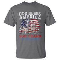 God Bless America 250 Years 1776 2026 T Shirt Christian Cross Eagle American Flag