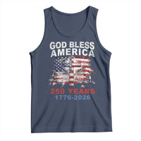 God Bless America 250 Years 1776 2026 Tank Top Christian Cross Eagle American Flag