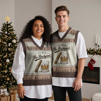 I Will Be In The Backyard Funny Bourbon Cigar Lover V-Neck Knit Sweater Vest