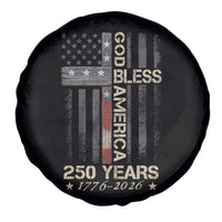 God Bless America 250 Years 1776 2026 Spare Tire Cover Christian Cross American Flag