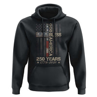 God Bless America 250 Years 1776 2026 Hoodie Christian Cross American Flag