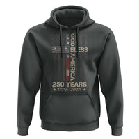 God Bless America 250 Years 1776 2026 Hoodie Christian Cross American Flag