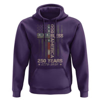 God Bless America 250 Years 1776 2026 Hoodie Christian Cross American Flag