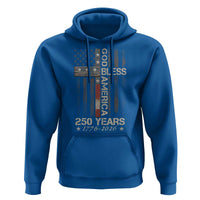 God Bless America 250 Years 1776 2026 Hoodie Christian Cross American Flag