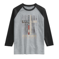 God Bless America 250 Years 1776 2026 Raglan Shirt Christian Cross American Flag