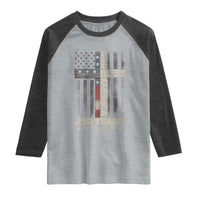 God Bless America 250 Years 1776 2026 Raglan Shirt Christian Cross American Flag