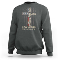 God Bless America 250 Years 1776 2026 Sweatshirt Christian Cross American Flag