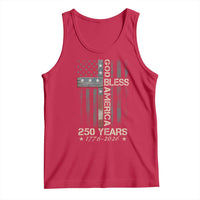 God Bless America 250 Years 1776 2026 Tank Top Christian Cross American Flag