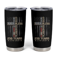 God Bless America 250 Years 1776 2026 Tumbler Cup Christian Cross American Flag