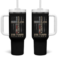God Bless America 250 Years 1776 2026 Tumbler With Handle Christian Cross American Flag