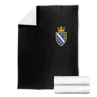Bosnia and Herzegovina Flag Emblem with Crown Throw Blanket