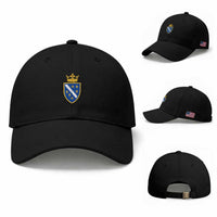 Bosnia and Herzegovina Flag Emblem with Crown Baseball Cap