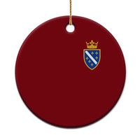 Bosnia and Herzegovina Flag Emblem with Crown Ceramic Ornament