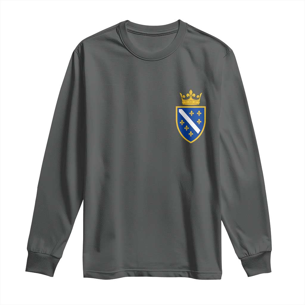 Bosnia and Herzegovina Flag Emblem with Crown Long Sleeve Shirt